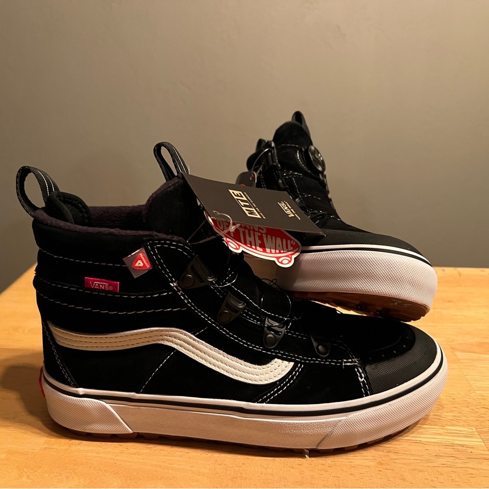 Vans Black and White Sk8-Hi MTE Lace-Up Sneakers